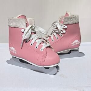 Lake Placid Figure Ice Skates Little Girls Size 10 Pink & White Double Blades